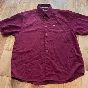 Red Men's Button-Down T-shirt: Size XL